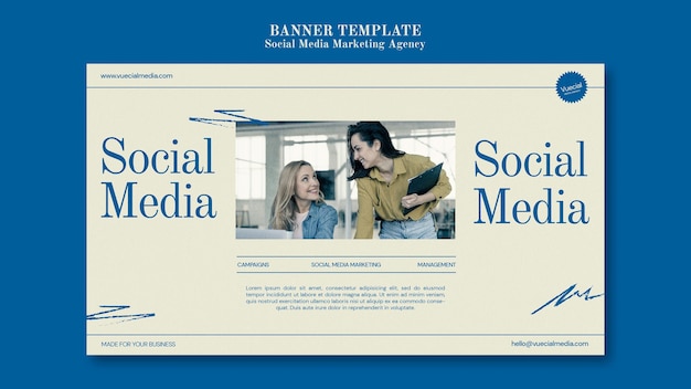 Free PSD social media marketing agency banner design template