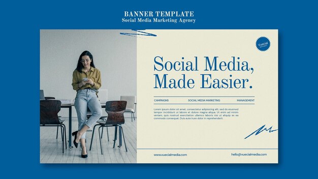 Social media marketing agency banner design template