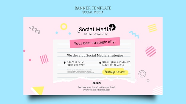 Social media marketing agency banner design template