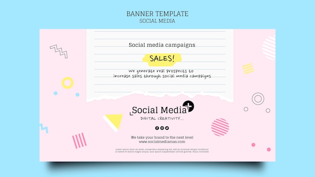 Free PSD social media marketing agency banner design template