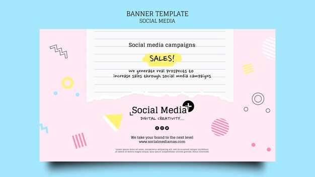 Social media marketing agency banner design template