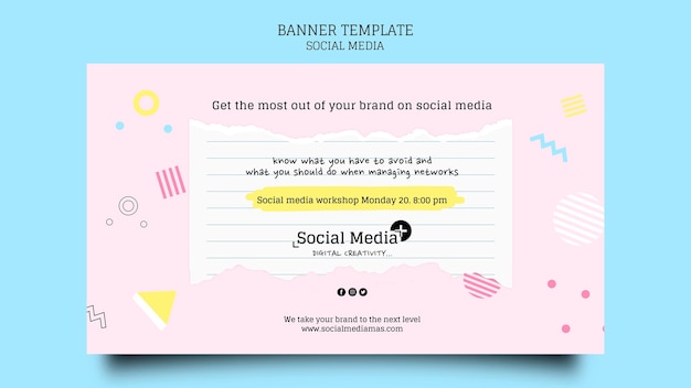 Free PSD social media marketing agency banner design template