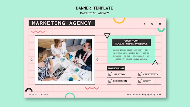 Free PSD social media marketing agency banner template