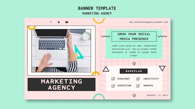 Social media marketing agency banner template