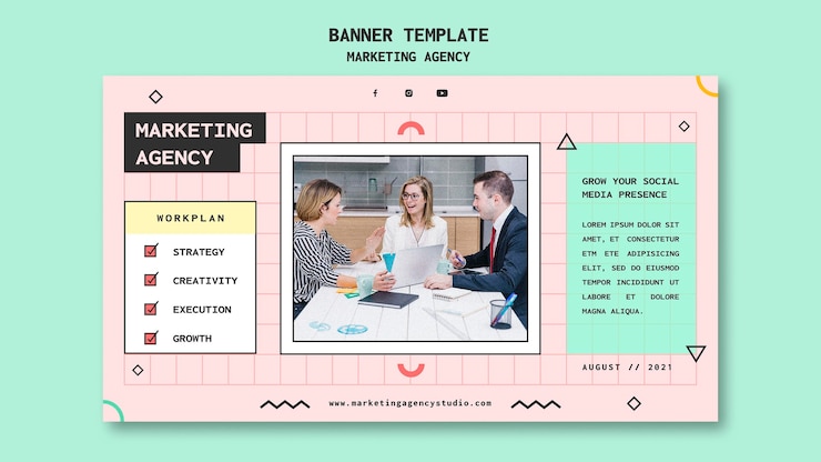 Free PSD social media marketing agency banner template