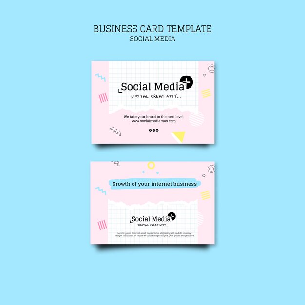 Social media marketing agency business card design template