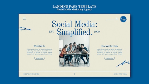 Free PSD social media marketing agency design template