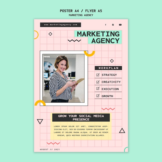 Free PSD social media marketing agency flyer