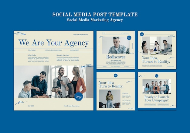 Free PSD social media marketing agency insta social media post design template