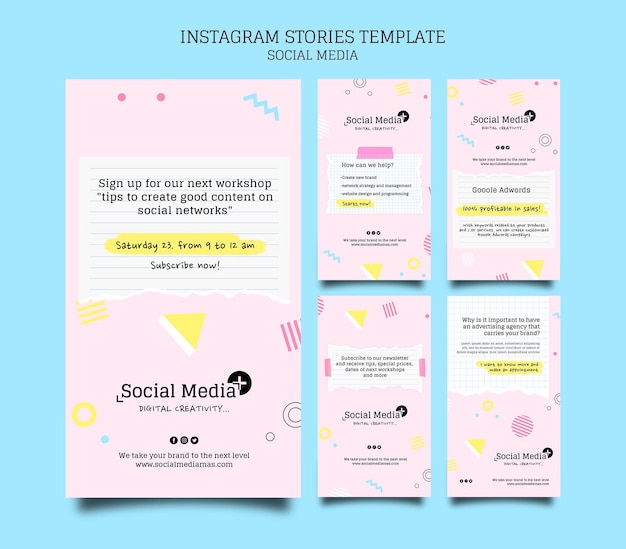 PSD gratuito modello di progettazione della storia di insta dell'agenzia di social media marketing