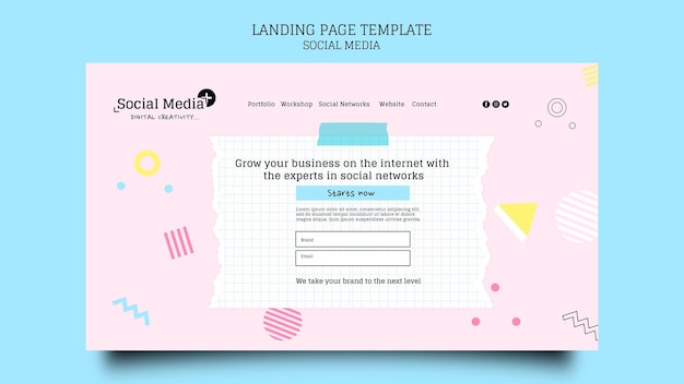 Free PSD social media marketing agency landing page design template