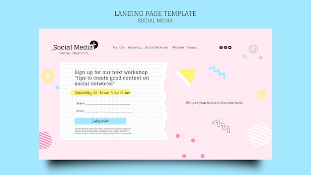 Free PSD social media marketing agency landing page design template