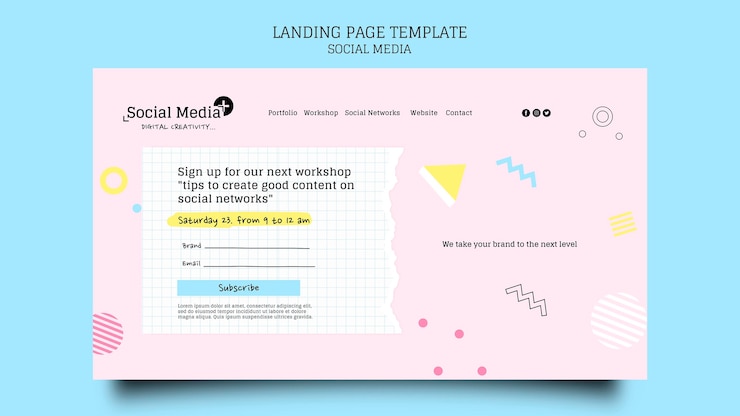Free PSD social media marketing agency landing page design template