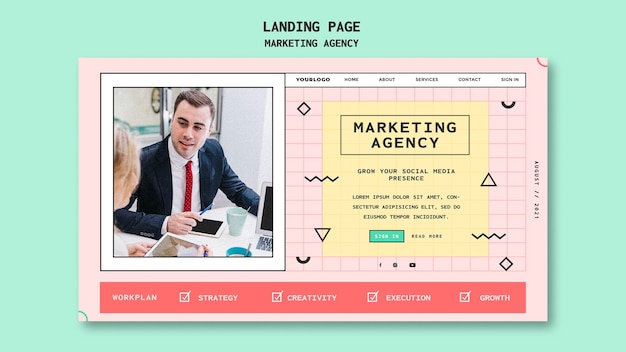 Social media marketing agency landing page template