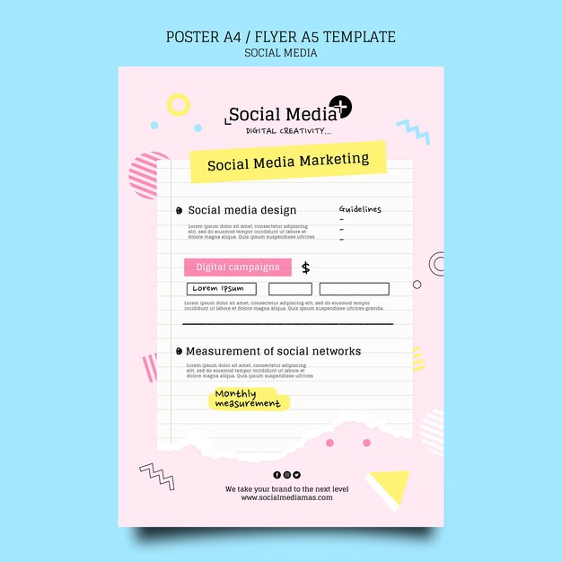 Social media marketing agency poster design template