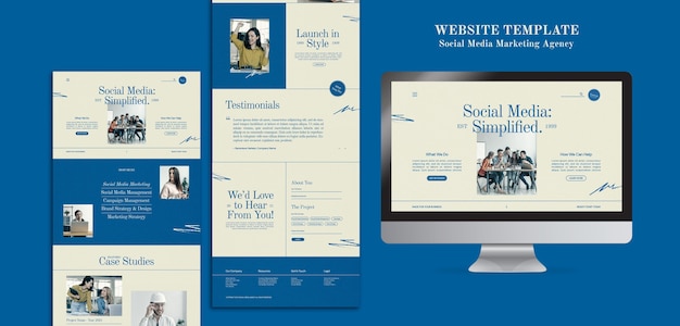 Modello di web design dell'agenzia di social media marketing