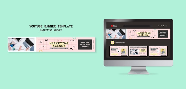 Social Media Marketing Agency Youtube Banner Template