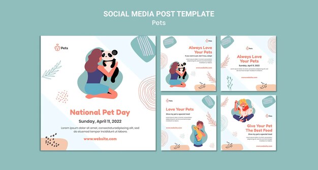 소셜 미디어 애완 동물 게시물 템플릿 디자인