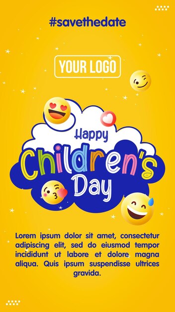 social media post stories happy children's day