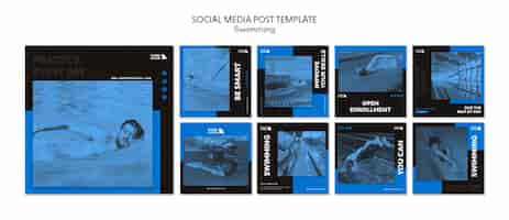 Free PSD social media post swimming club template