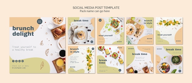 Modello di post sui social media per il brunch