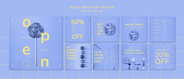 Social Media Post Template for Candy Shop