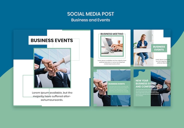 무료 PSD 비즈니스 이벤트를위한 소셜 미디어 게시물 템플릿