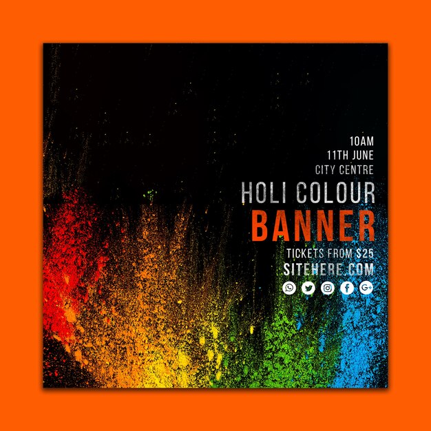 social media post template for holi festival