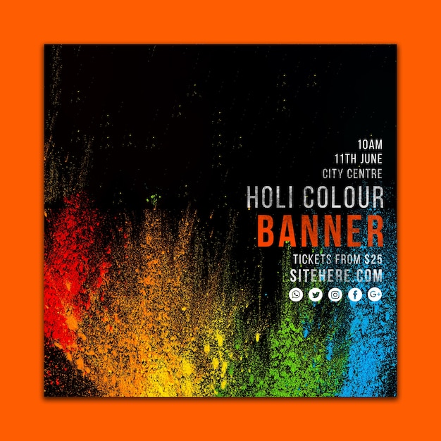 social media post template for holi festival
