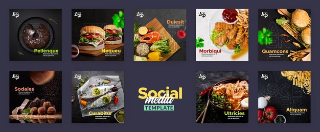 Social media post template for restaurant