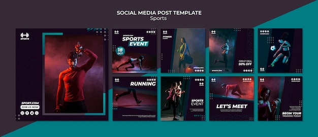 Free PSD social media post template for sport event