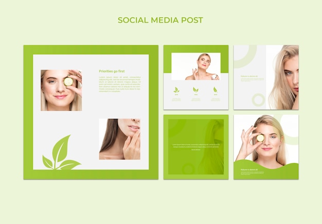 Free PSD social media post template with beauty concept