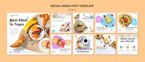 Free PSD social media post template with brunch concept