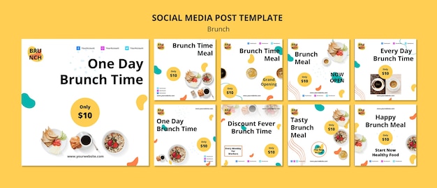 Free PSD social media post template with brunch concept