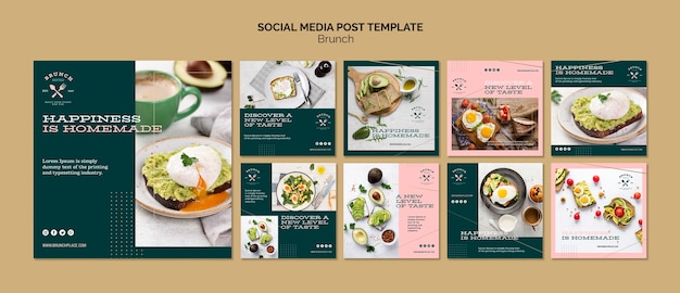 Social media post template with brunch
