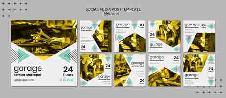 Free PSD social media post template with mechanic