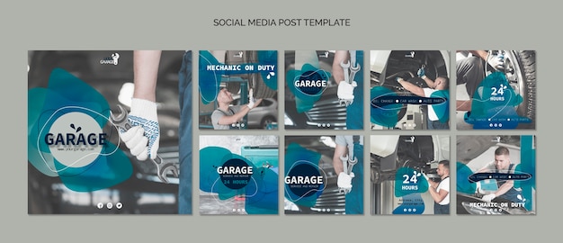 Free PSD social media post template with mechanic