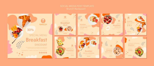 Free PSD social media post template with tasty food