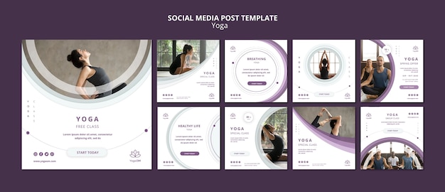 Free PSD social media post template with yoga