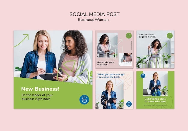 Social Media Post Template Featuring a Business Woman