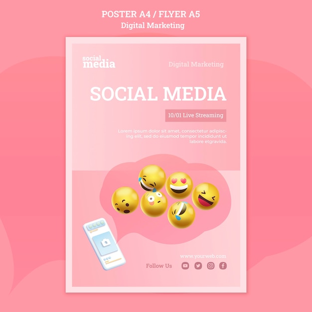 PSD gratuito modello di poster di social media