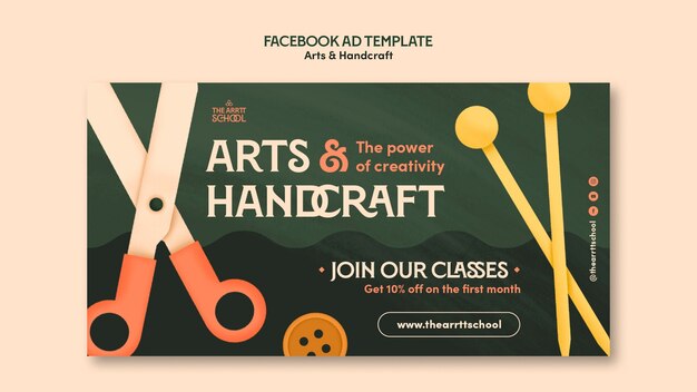 Social media promo template for arts and crafts classes