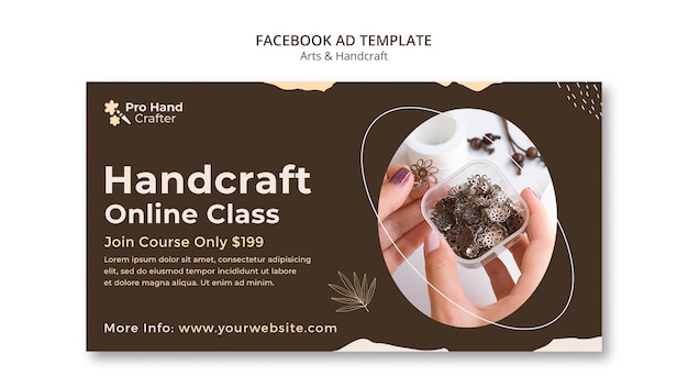 Free PSD social media promo template for arts and handcraft