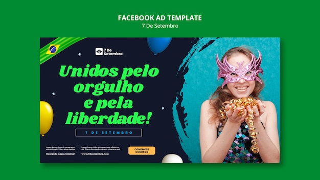 Social media promo template for Brazil Independence Day celebration