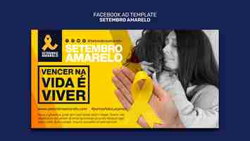 PSD gratuito modello promozionale sui social media per la consapevolezza del mese di prevenzione del suicidio brasiliano