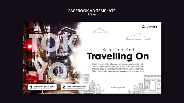 Free PSD social media promo template for city traveling