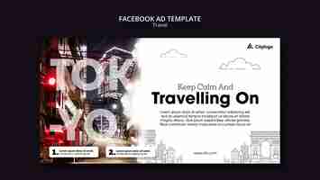 Free PSD social media promo template for city traveling