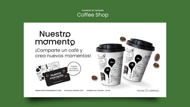 PSD gratuito modello promozionale sui social media per la caffetteria