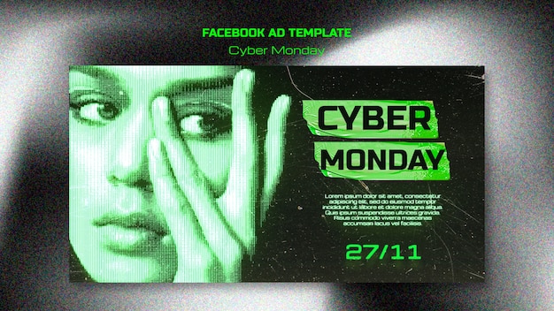 PSD gratuito modello promozionale sui social media per le vendite del cyber lunedì