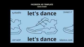 PSD gratuito modello di promozione sui social media per le lezioni in studio di danza